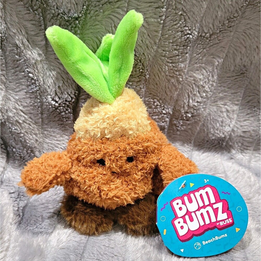 Kellytoy BumBumz BeachBumz Palm Tree Stump Mini Plush Stuffed Toy 6" NWT
